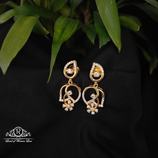 92.5 silver white stone earrings -RCDS0628