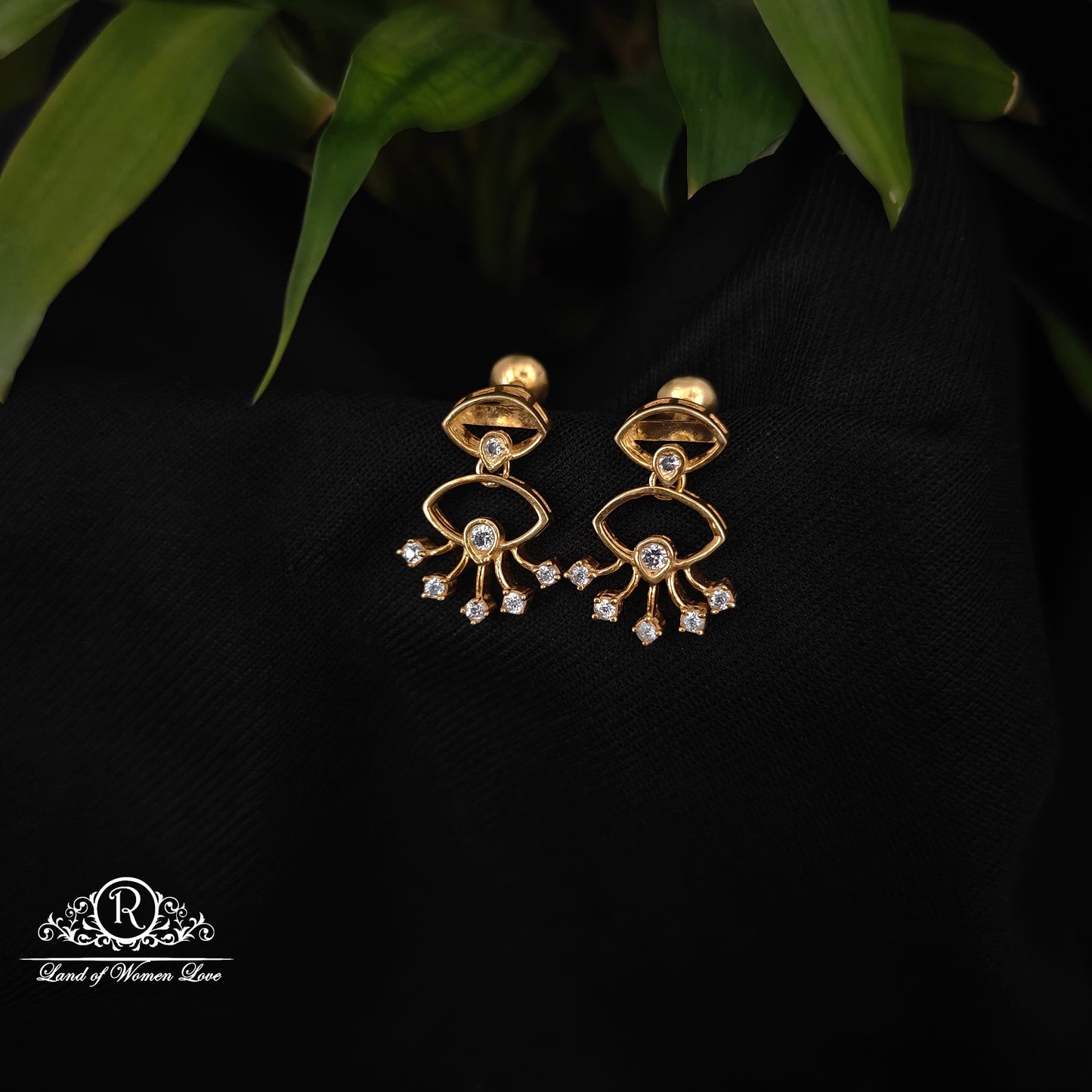 92.5 silver white stone earrings -RCDS0629