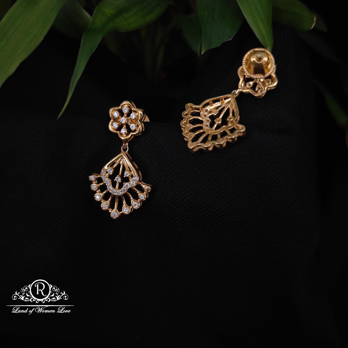 92.5 silver white stone earrings -RCDS0630