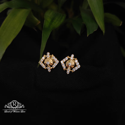 92.5 silver white stone earrings -RCDS0632