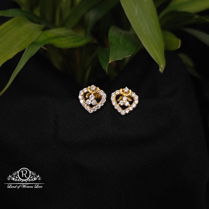 92.5 silver white stone earrings -RCDS0633