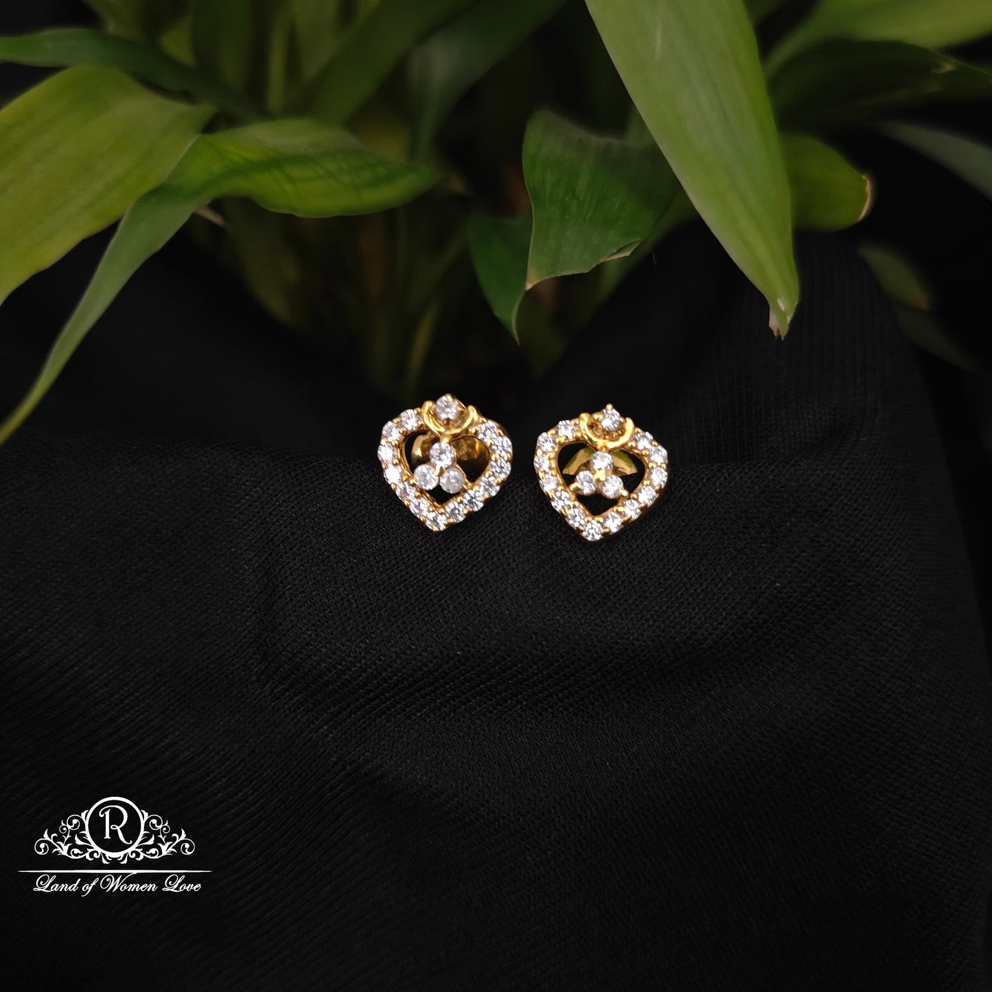 92.5 silver white stone earrings -RCDS0633