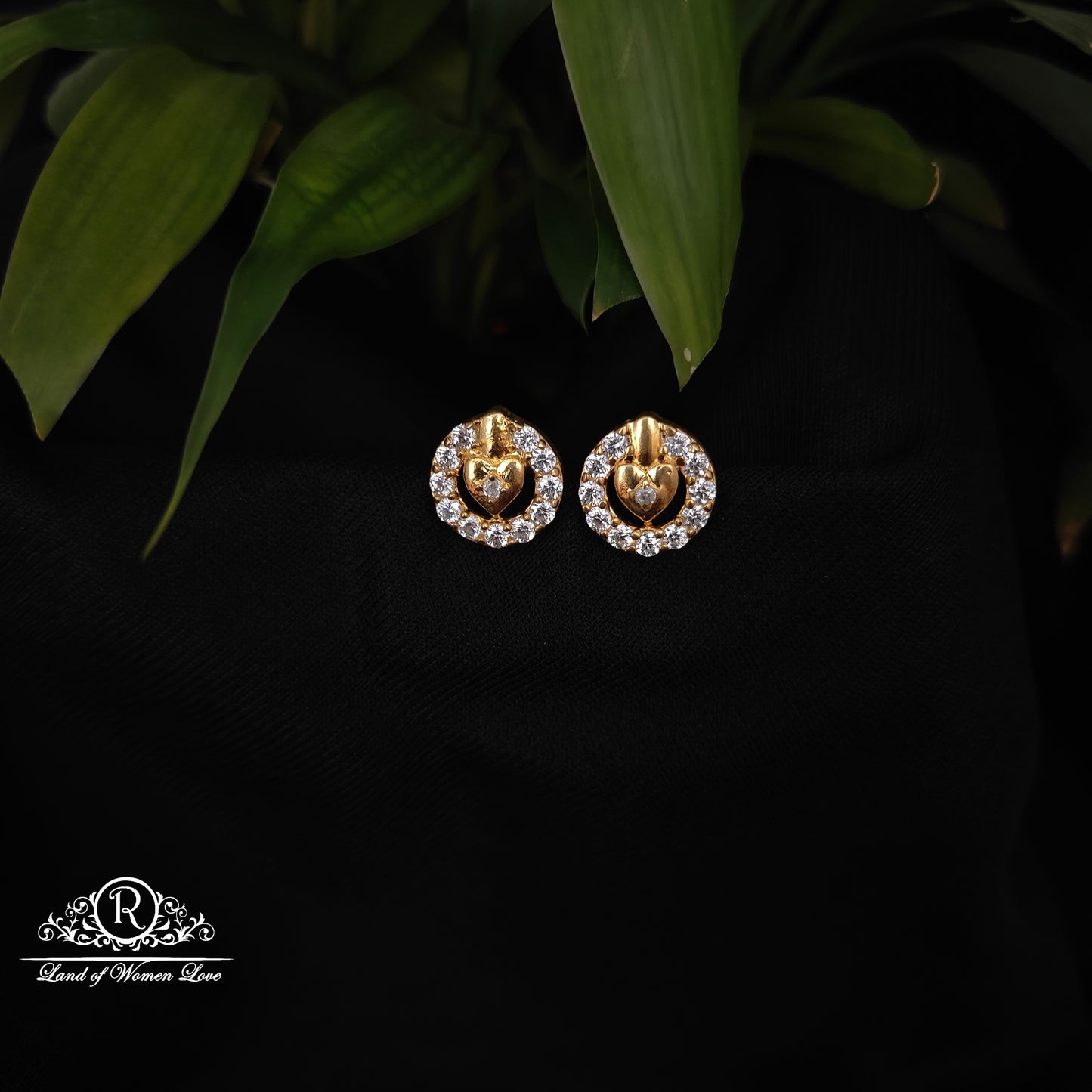 92.5 silver white stone earrings -RCDS0635