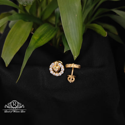 92.5 silver white stone earrings -RCDS0635