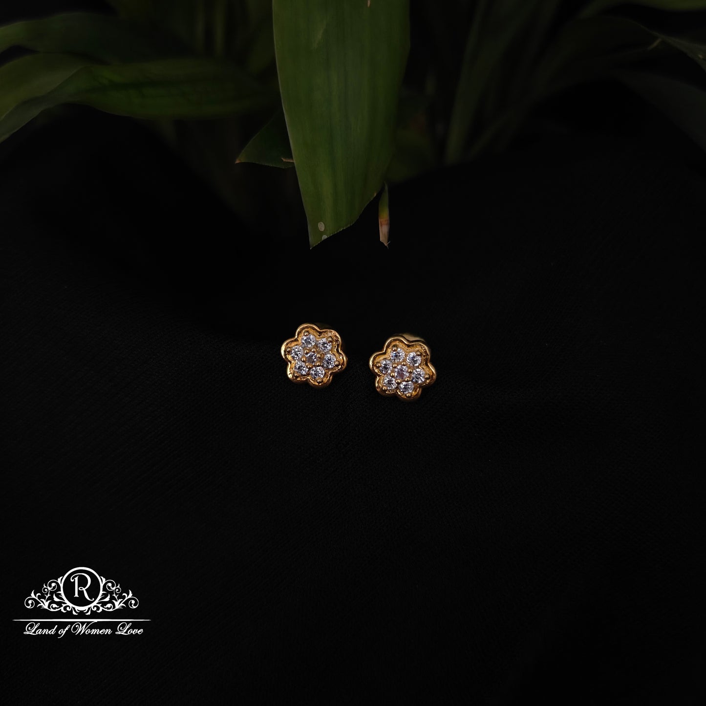 92.5 silver white stone earrings -RCDS0640