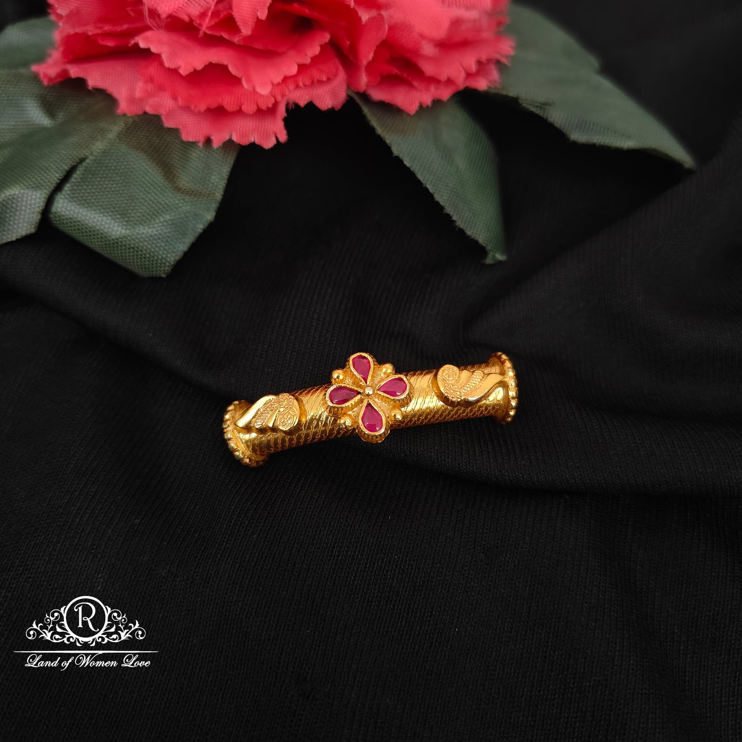 92.5 Silver Flower design Bangle top-RCDS0647