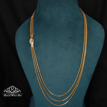 92.5 silver simple and cute chandraharam-RCK298-2