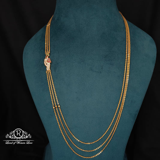 92.5 silver simple and cute chandraharam-RCK298-2