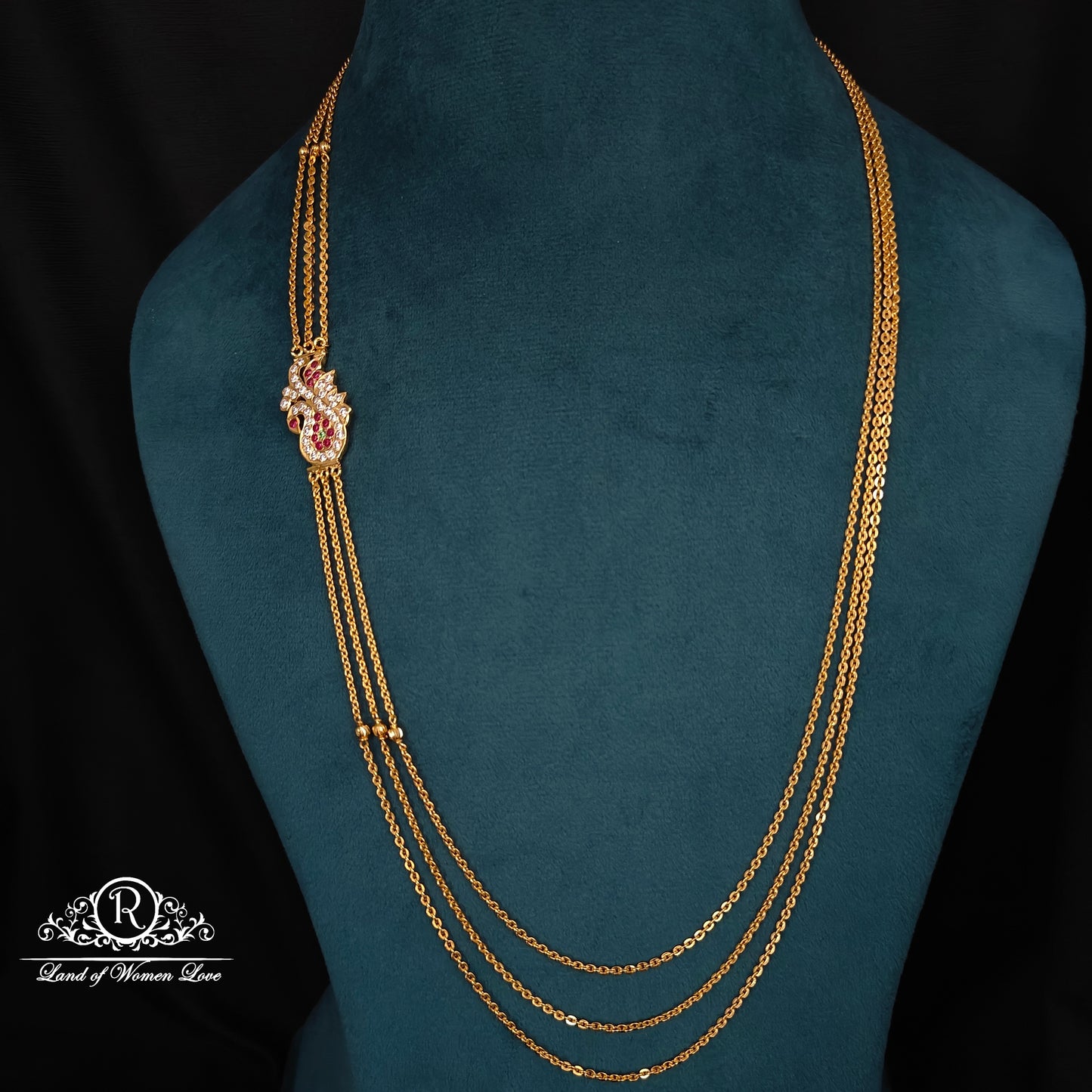 92.5 silver simple and cute chandraharam-RCK298-3