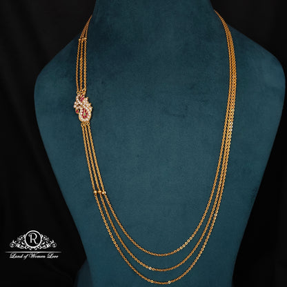 92.5 silver simple and cute chandraharam-RCK298-3