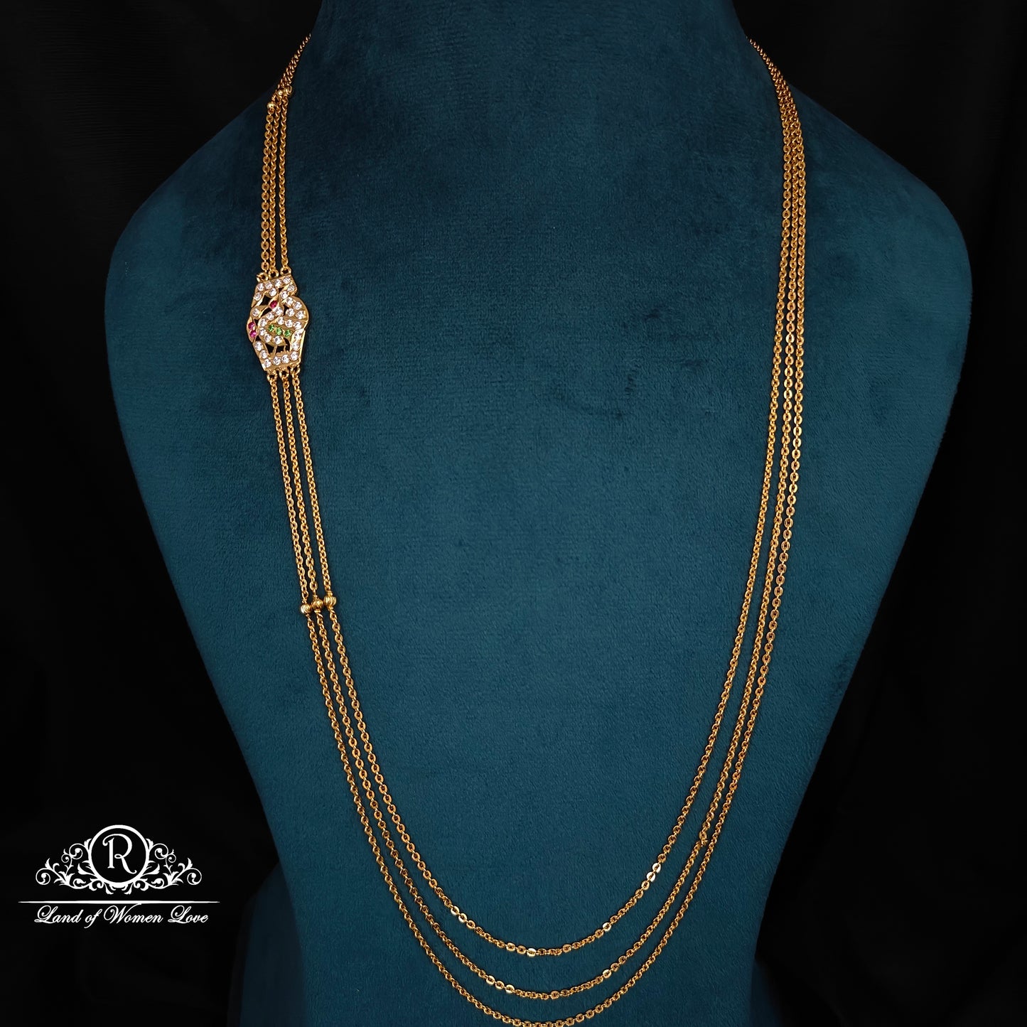 92.5 silver simple and cute chandraharam-RCK298-4