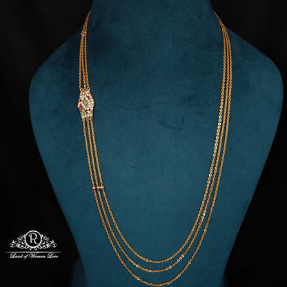 92.5 silver simple and cute chandraharam-RCK298-5