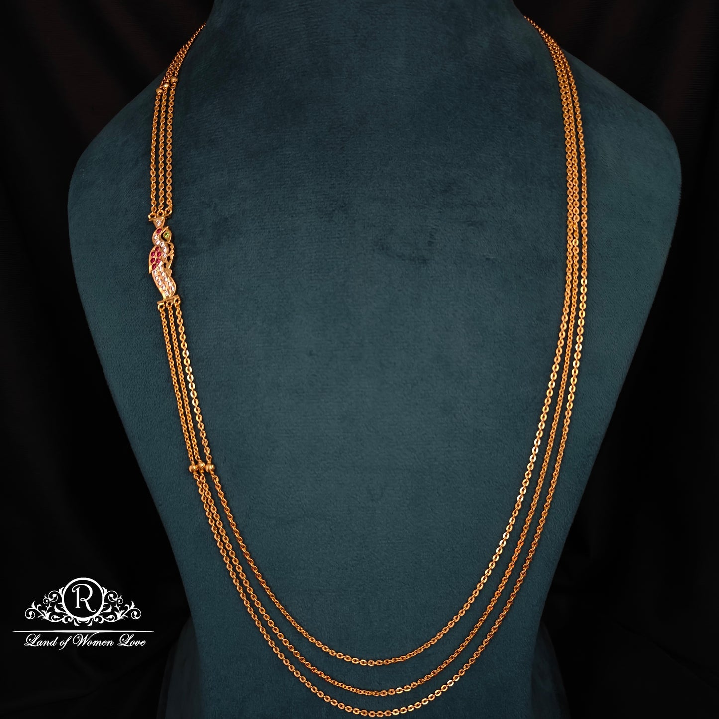 92.5 silver simple and cute chandraharam-RCK298-6