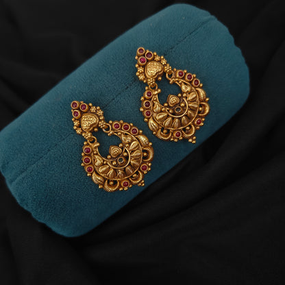 92.5 siver nakshi chandbali design earrrings -RCNS014