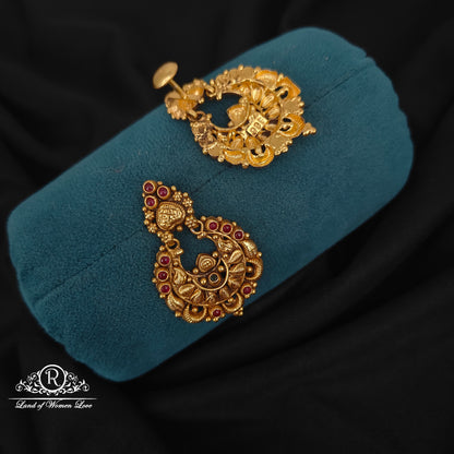 92.5 siver nakshi chandbali design earrrings -RCNS014