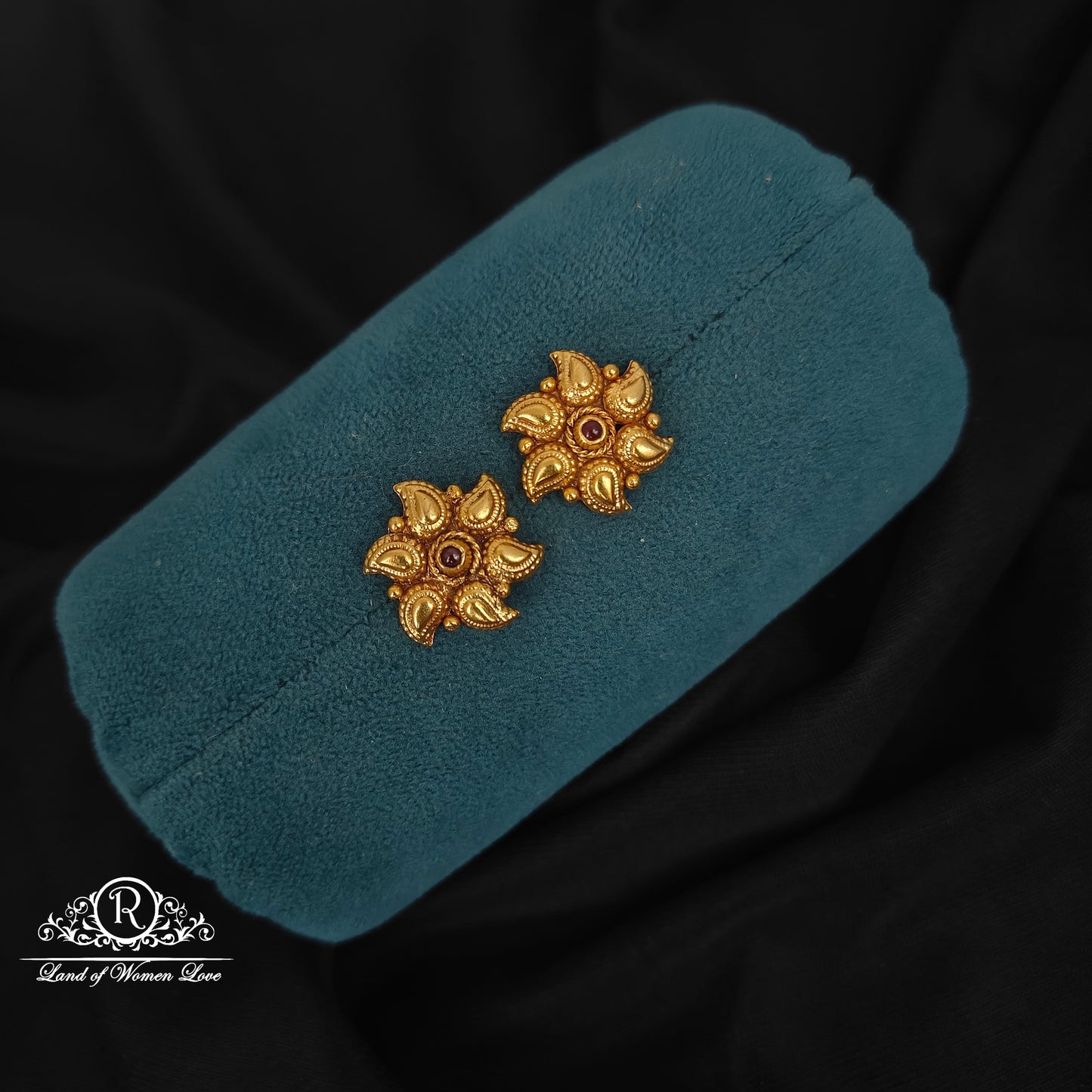 92.5 siver nakhi flower design studs -RCJR1027