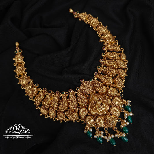 92.5-SILVER LAKSHMI DEVI NECKLACE-RCM1542