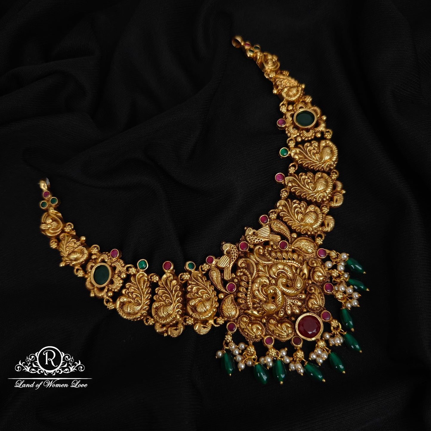 92.5-SILVER  PEACOCK NECKLACE-RCM1544