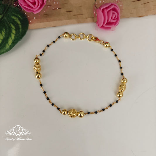 92.5-SILVER BLACK BEADS BARCELET-RCNJ038