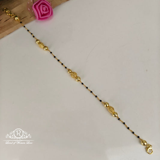 92.5-SILVER BLACK BEADS BARCELET-RCNJ038