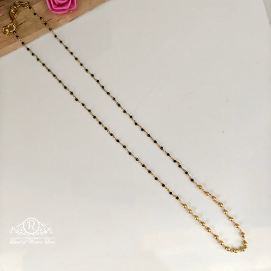 92.5-SILVER BLACK BEADS CHAIN-RCNJ040
