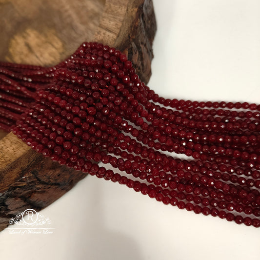 Round red beads -RCMR35-1