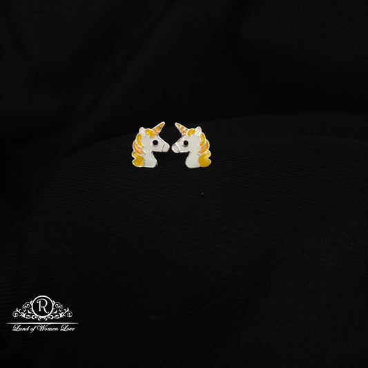 92.5 Silver Unicorn Kids Earrings-RCHS64