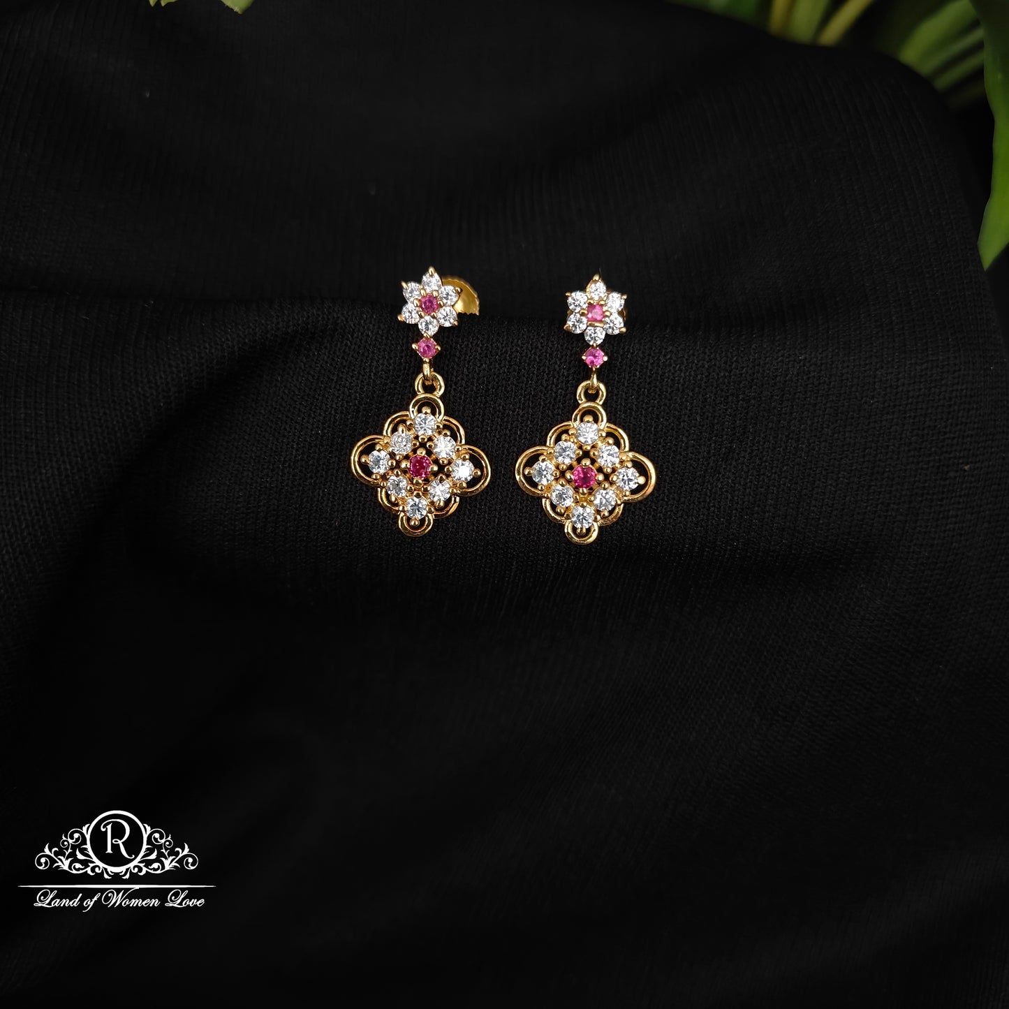 92.5 SILVER STONE EARRINGS-RCHD038-4
