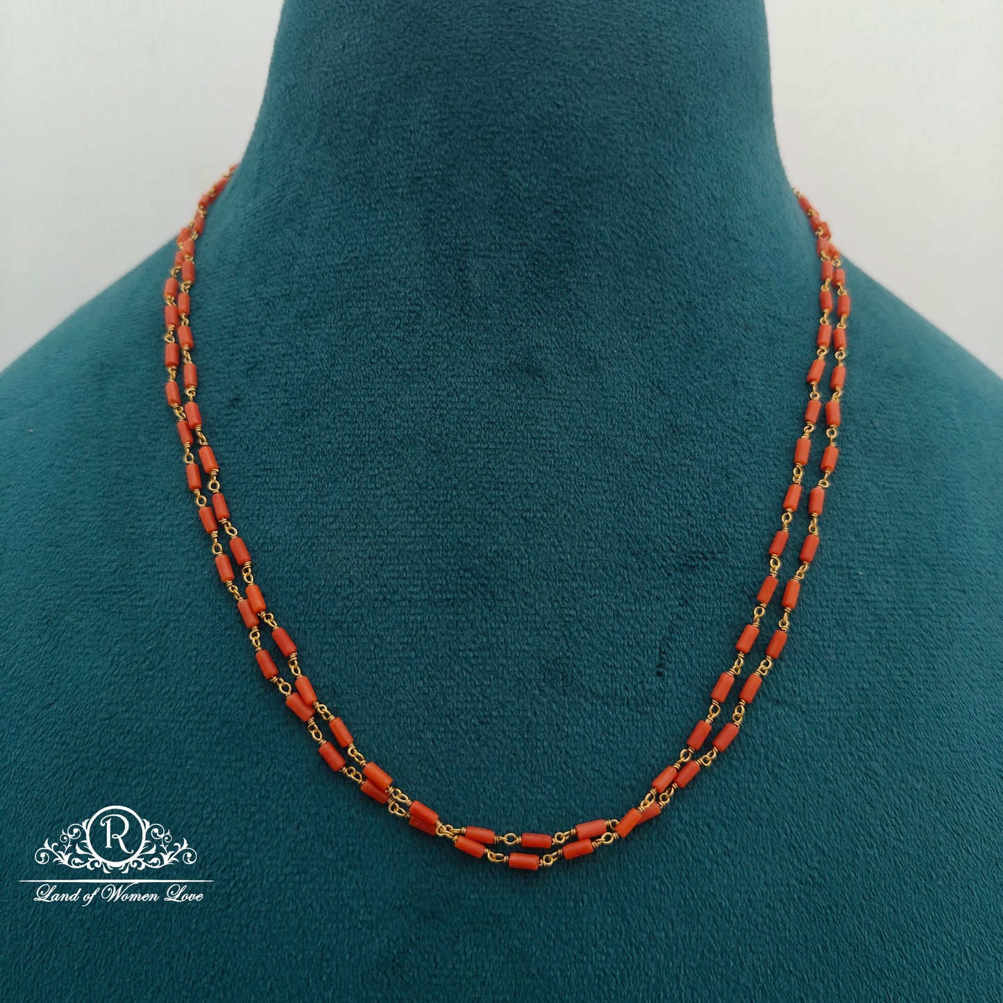 92.5 silver coral chain -RCMJ298