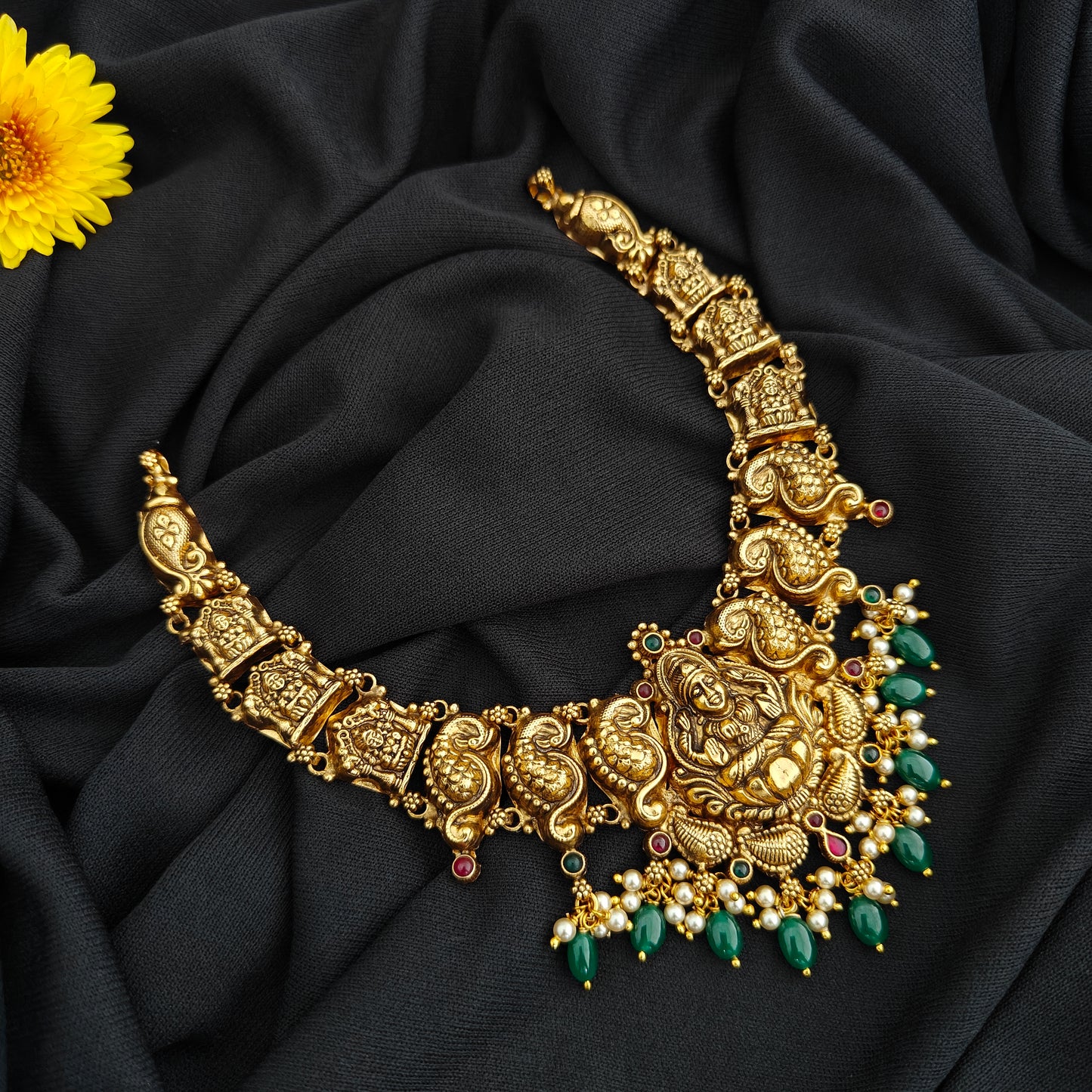 92.5 Silver  lakshmi devi  Necklace design-RCV321