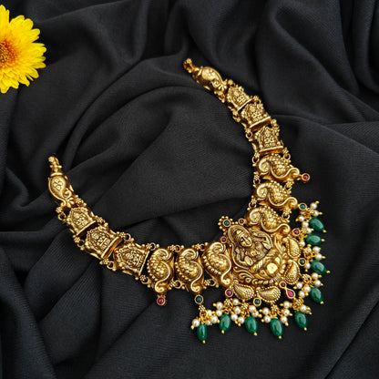 92.5 Silver  lakshmi devi  Necklace design-RCV321
