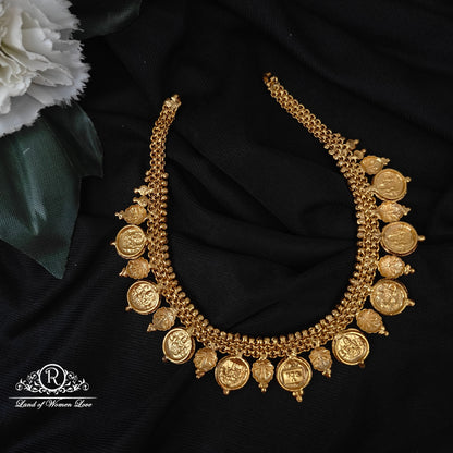 92.5 SILVER KASU NECKLACE WITH RUBY-RCP181