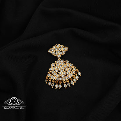 92.5 Silver vintage handmade pendent with white stones-RCR117