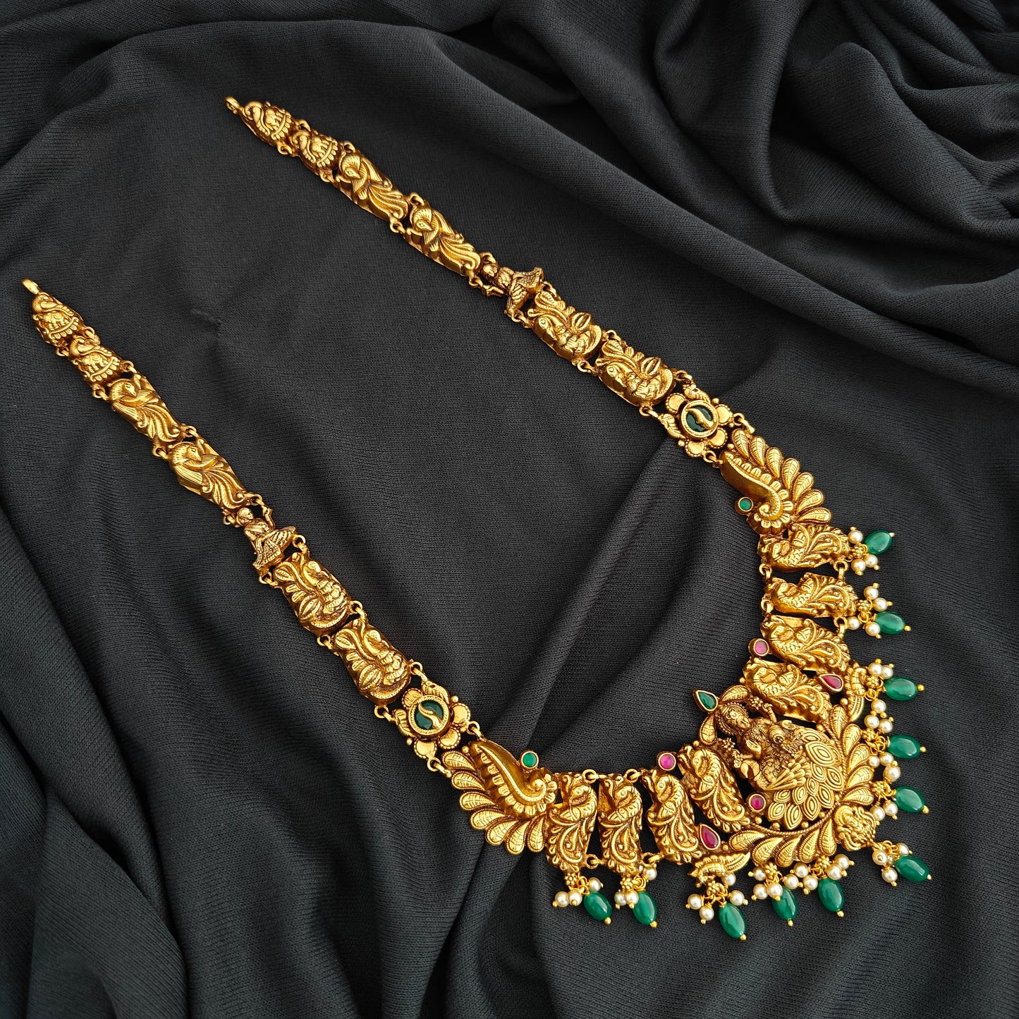 92.5 Silver  lakshmi devi Haram design-RCV330