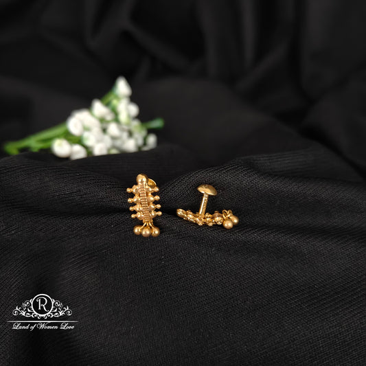 92.5 SILVER GOLD POLISH EARRINGS-RCH1084