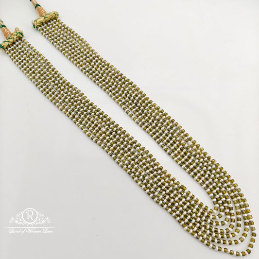 Olive Green colour beads potha mala-RCJM272