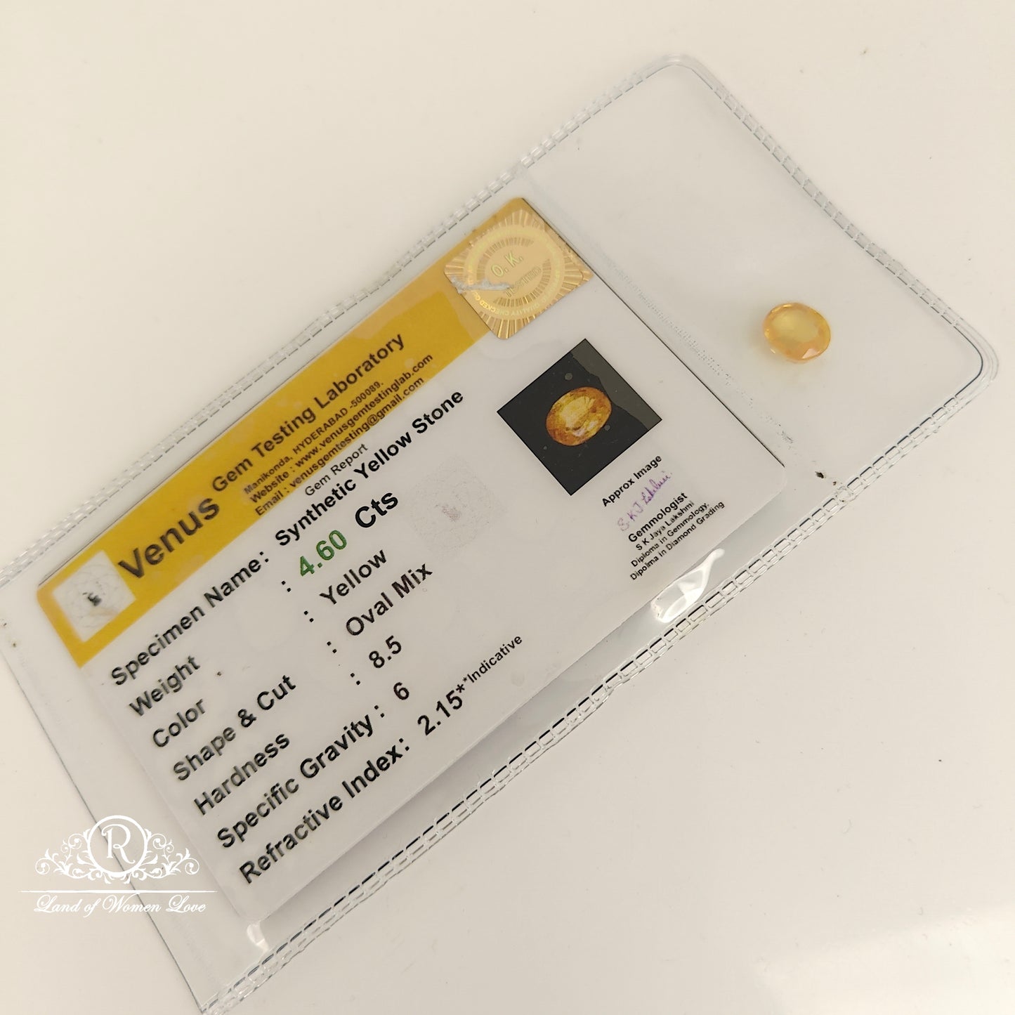 Synthetic yellow stone-RCJM345