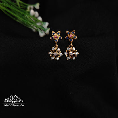 92.5 SILVER STONE EARRINGS-RCHD078