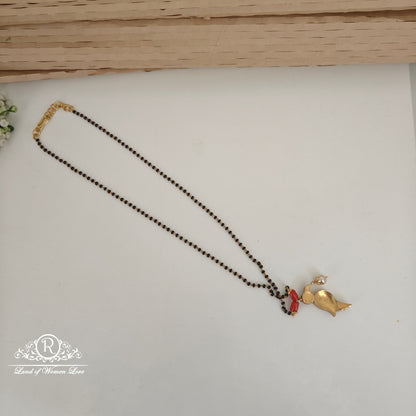 92.5 silver simple and Cute Black beads with CZ stones bird locket -RCH1004