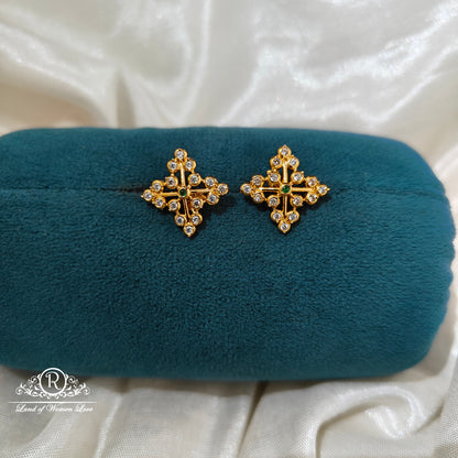 92.5 Silver white stones earrings -RCM1617