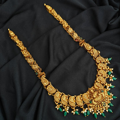 92.5 Silver  lakshmi devi Haram design-RCV334