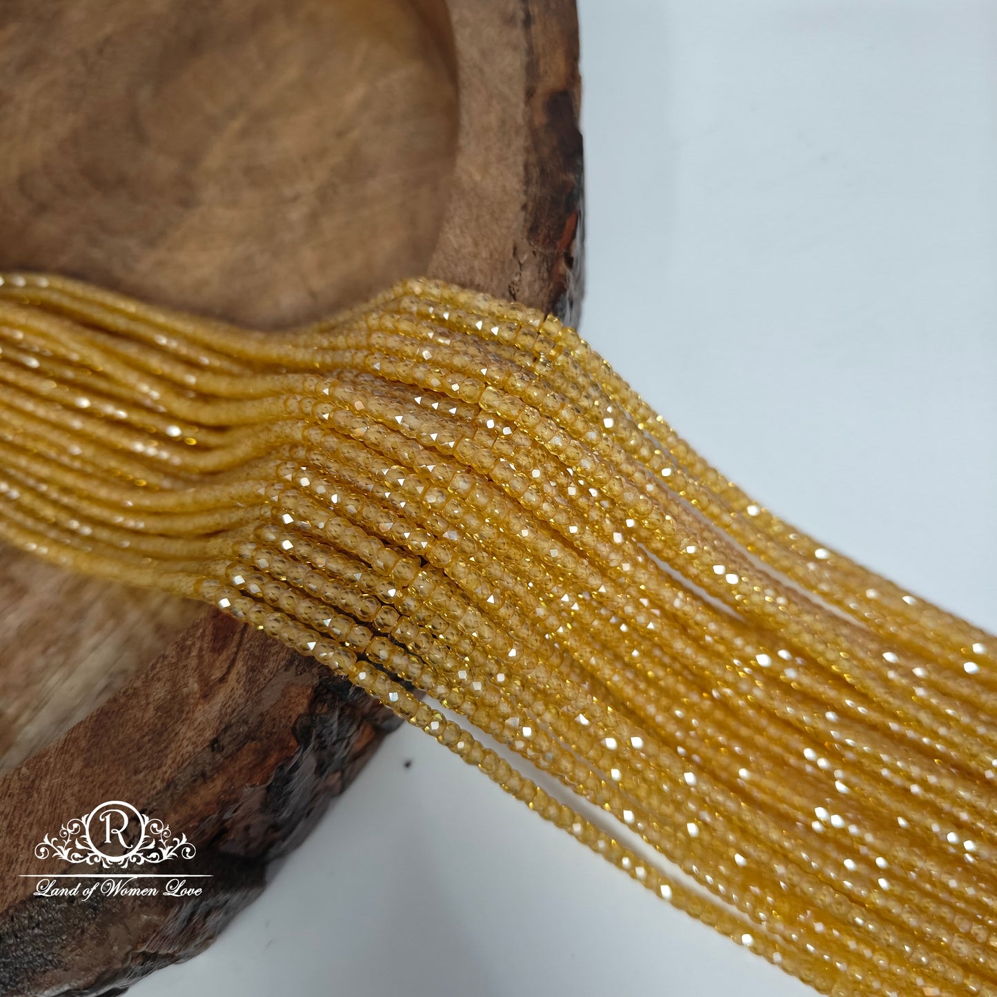 Honey colour cz beads-RCMR31-4