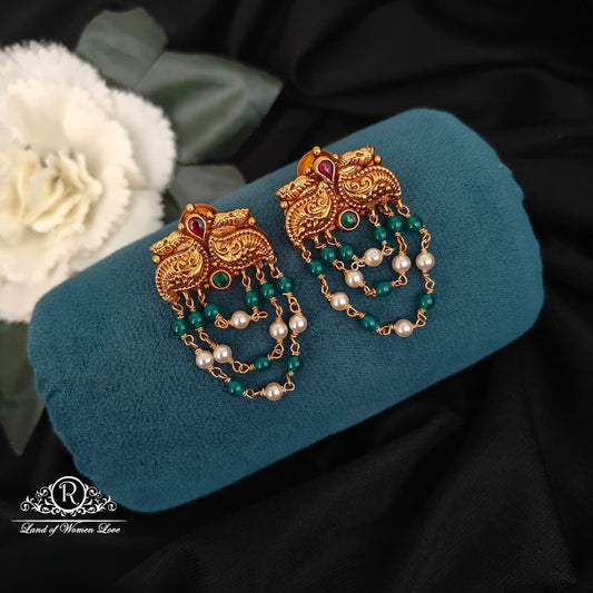 92.5-SILVER PEACOCK EARRINGS -RCZ996