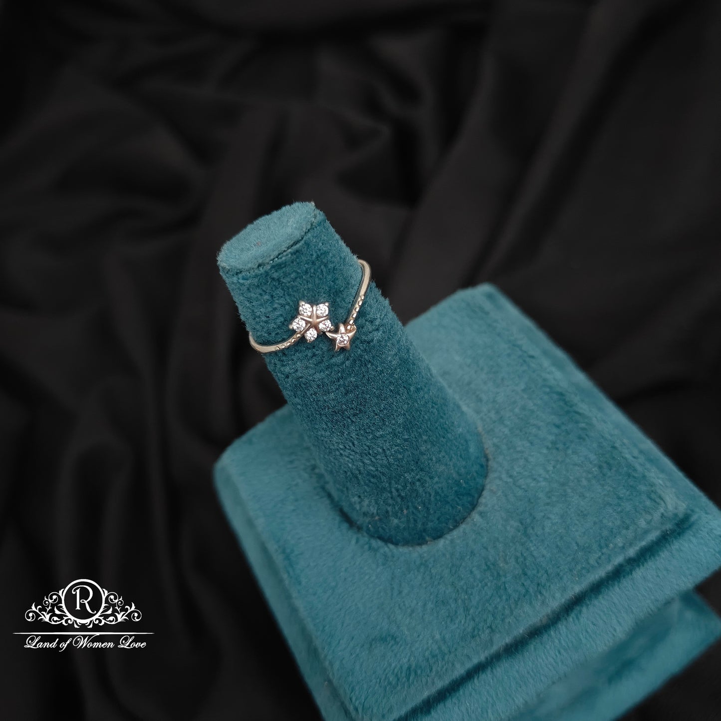 92.5 silver flower design finger rings-RCH1154