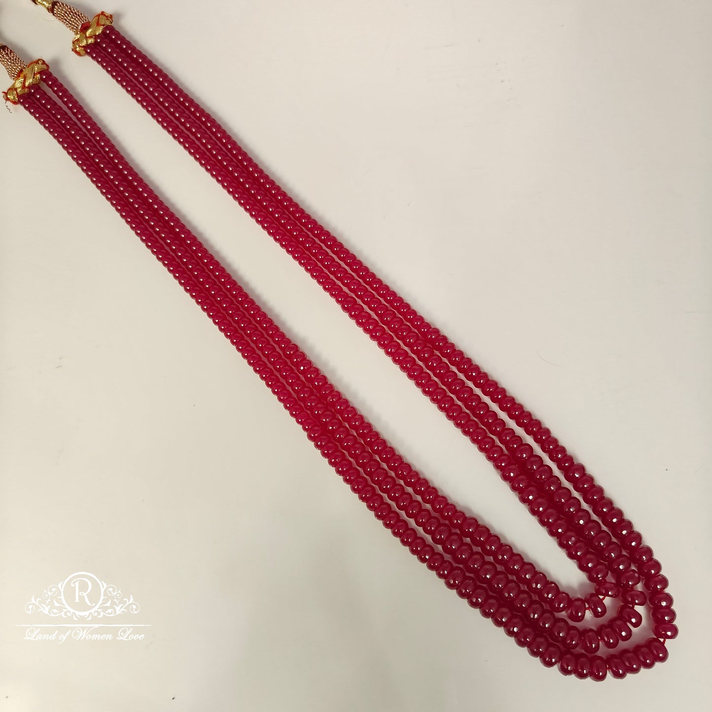 CHETAN ROUND  RUBY BEADS MALA-RCMR25