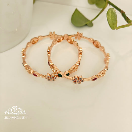 92.5 SILVER ROSE GOLD POLISH BANGLES-RCM1409