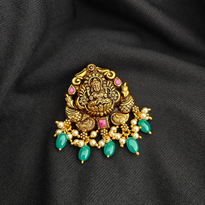 92.5 Silver With Gold Polish Lakshmi Devi Desgin pendant -RCV361