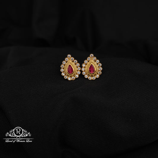 92.5 SILVER GOLD POLISH EARRINGS-RCH1077