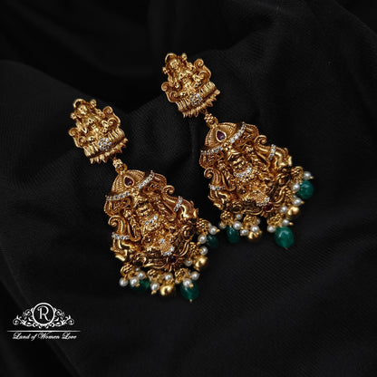 92.5 silver beautiful earrings with Lakshmi Devi Design -RC85-95NP04