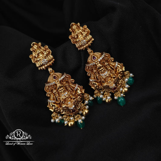 92.5 silver beautiful earrings with Lakshmi Devi Design -RC85-95NP04